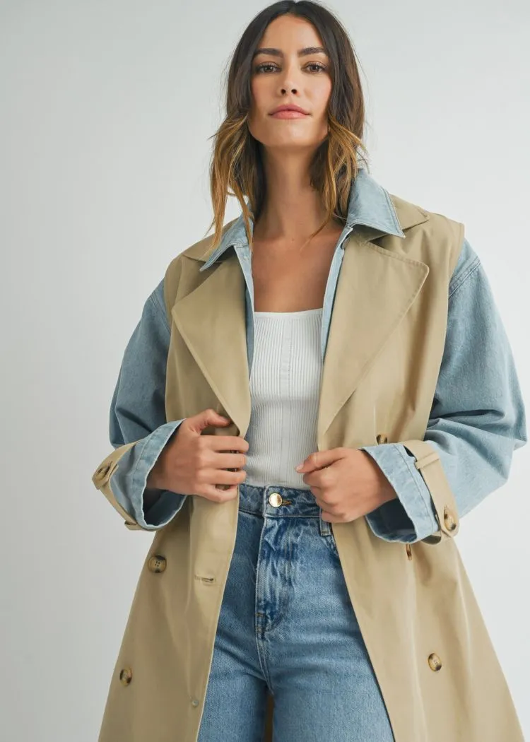 Adeline Layered Look Trench Coat Trench Coat