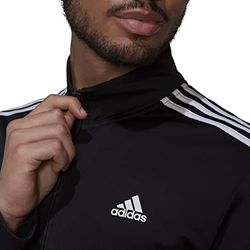 adidas Men's Essentials Warm-Up 3-Stripes Track Jacket, Shadow Brown