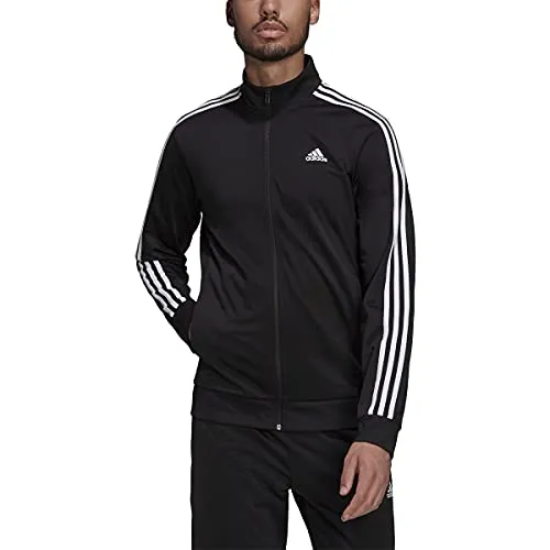 adidas Men's Essentials Warm-Up 3-Stripes Track Jacket, Shadow Brown