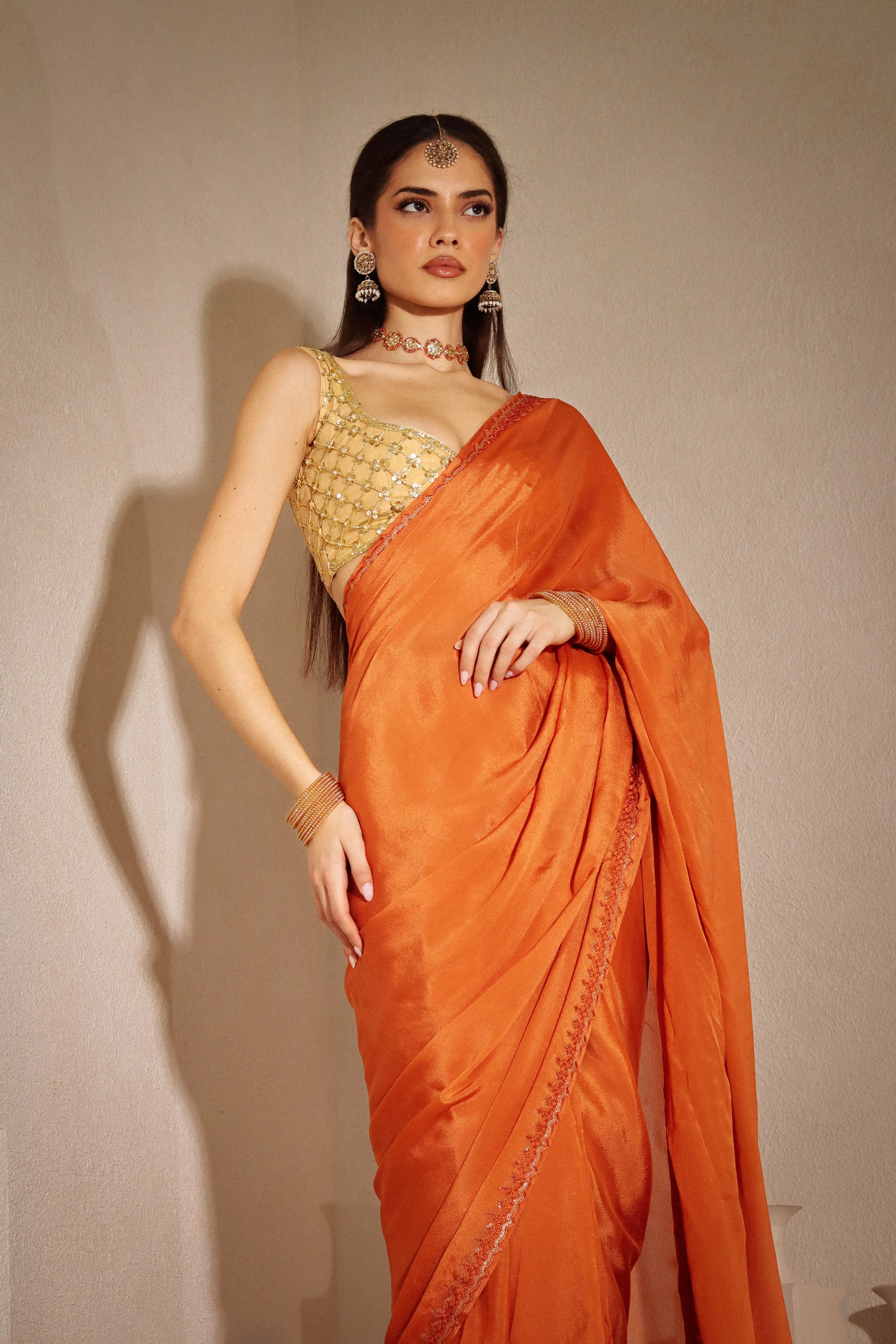 Amber Ethereal Easy-Drape Saree