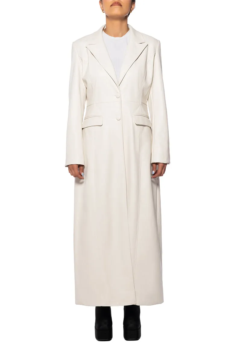 BEYOND-TRENCH WHITE BLAZER COAT