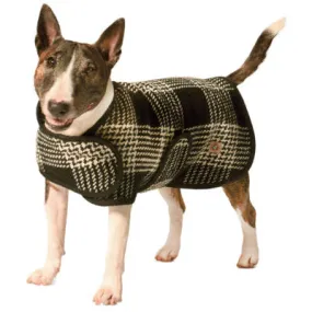 Black and White Plaid Fleece Lined Dog Coat by Chilly Dog