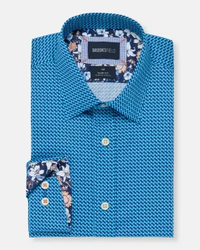 Brooksfield - Premium Shirt Aqua Print