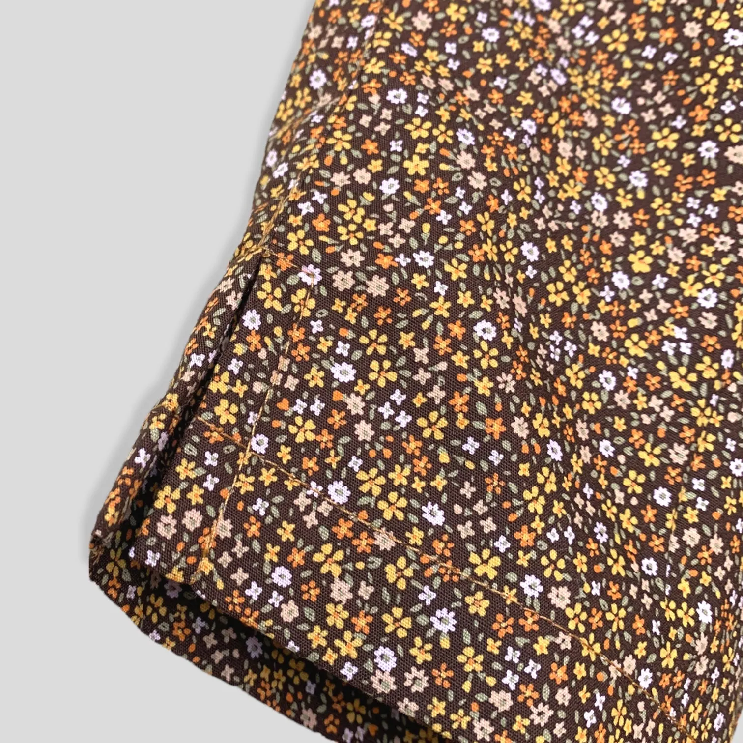 Cotton Golden Brown and Yellow Petite Fleur Harem Pants for Babies and Kids