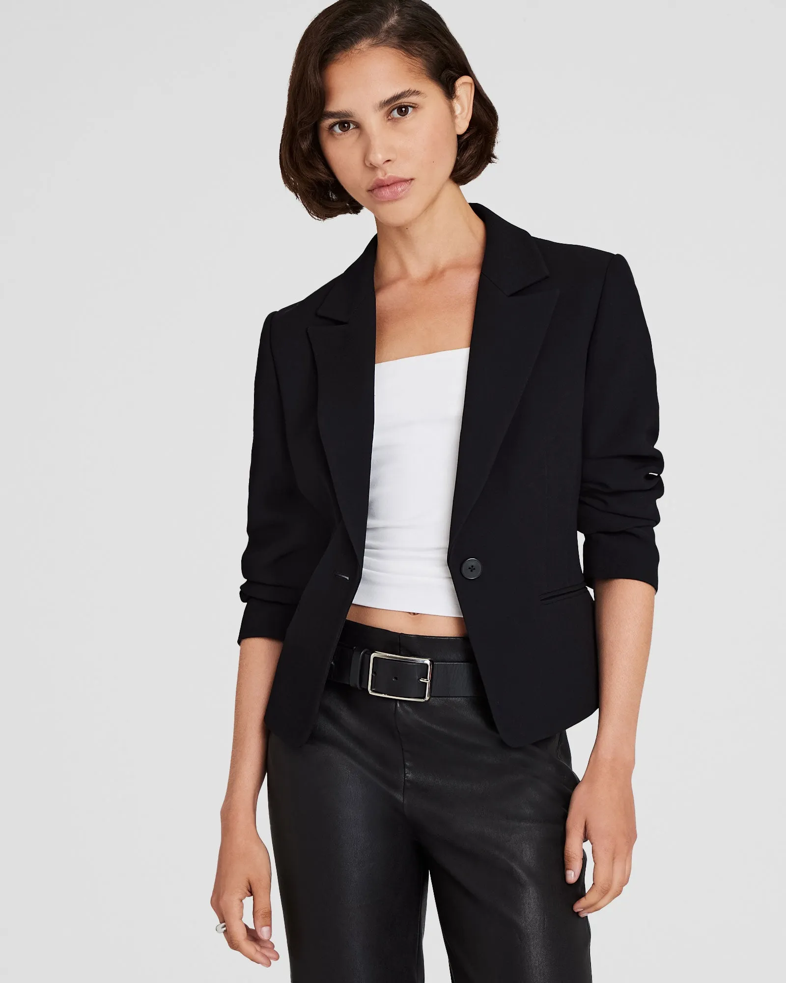 Crepe Pintuck Blazer