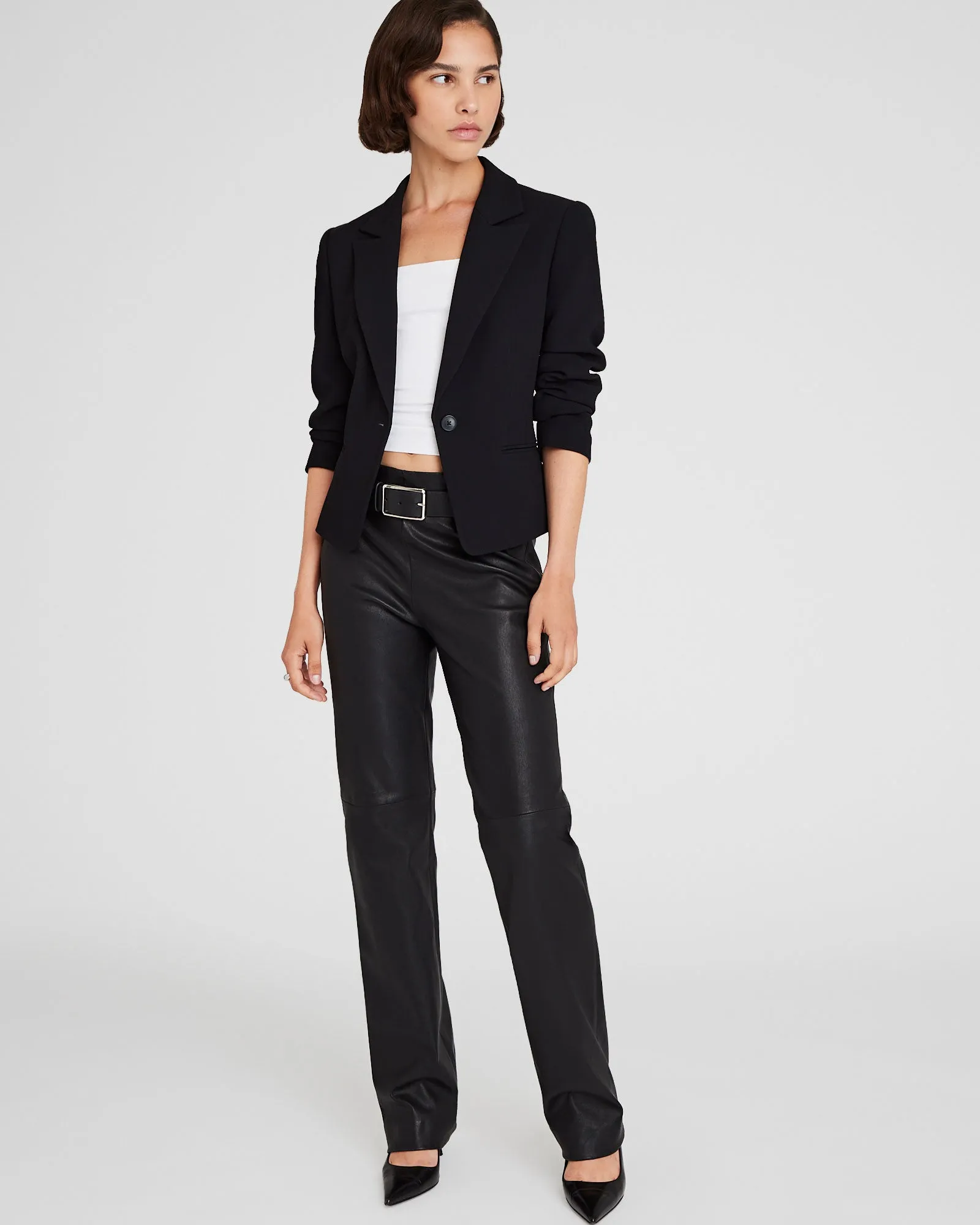 Crepe Pintuck Blazer