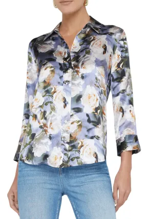 Dani Silk Blouse - Multi Distressed Floral