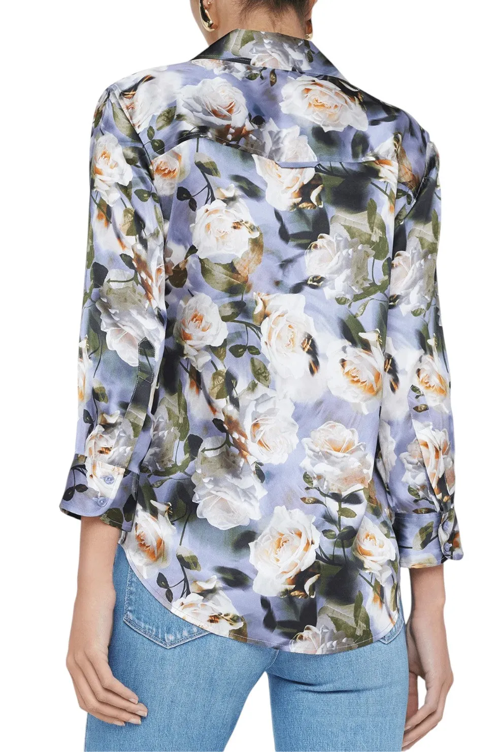 Dani Silk Blouse - Multi Distressed Floral