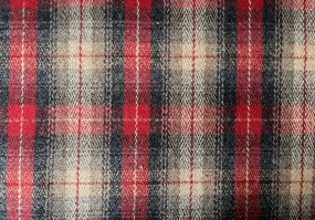 Delightfully Rustic Carmine, Mushroom, Charcoal & Black Wool Plaid