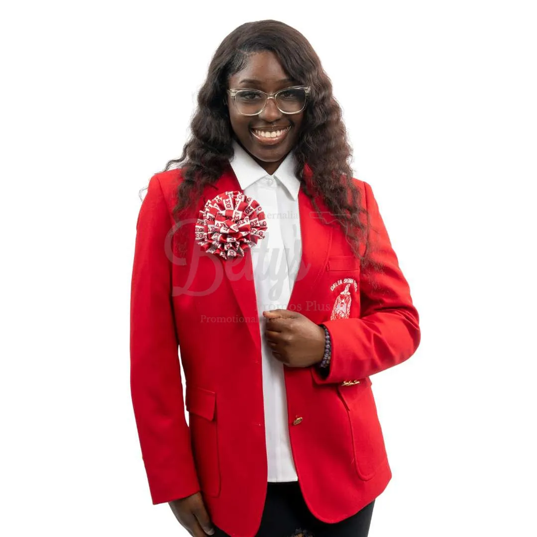 Delta Sigma Theta ΔΣΘ Embroidered Shield Crest Blazer Sport Coat