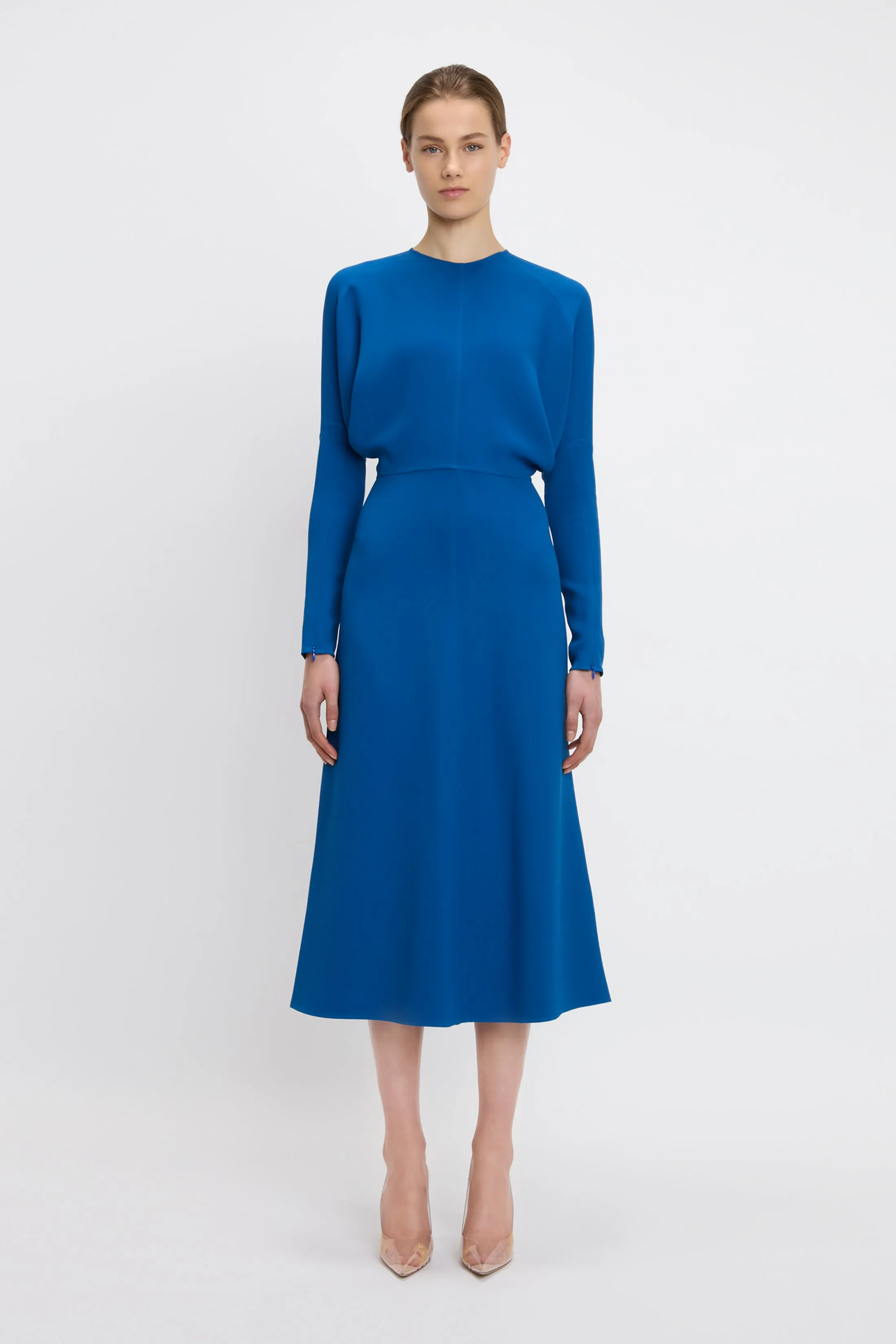 Dolman Midi Dress In Sapphire Blue