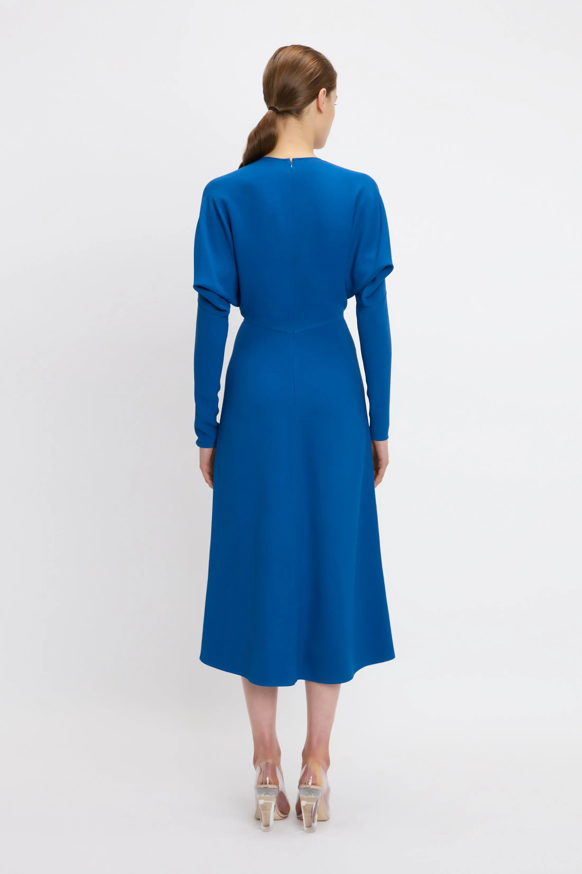 Dolman Midi Dress In Sapphire Blue