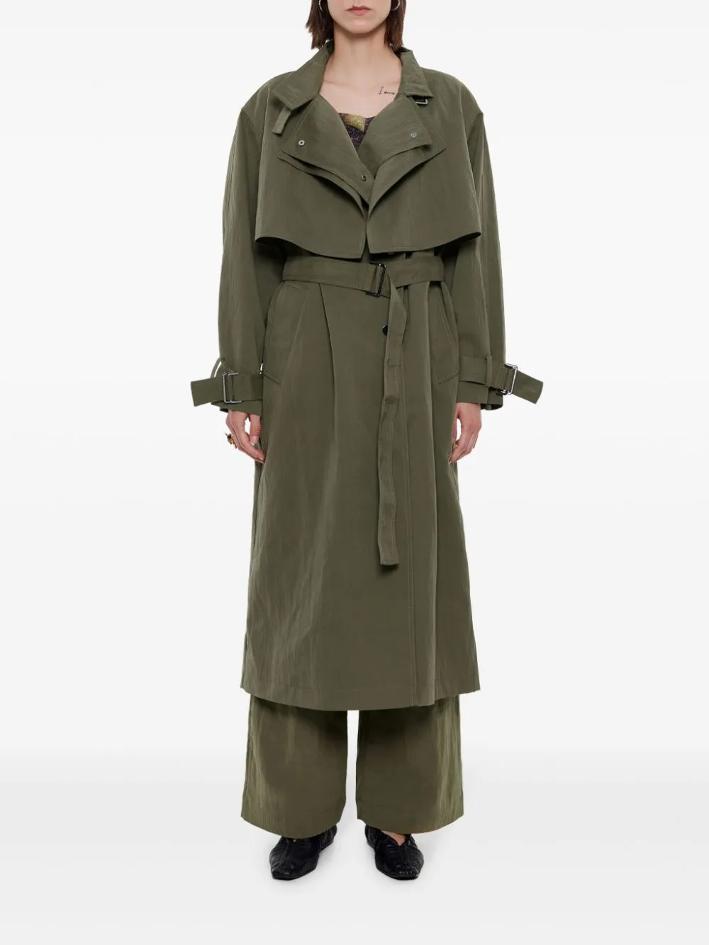 double-breasted trench coat