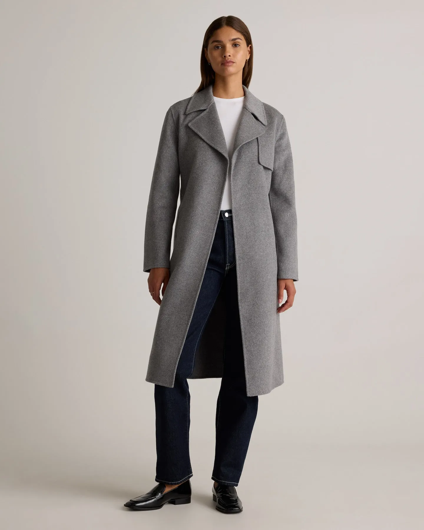 Double-Faced Merino Wool Trench Coat