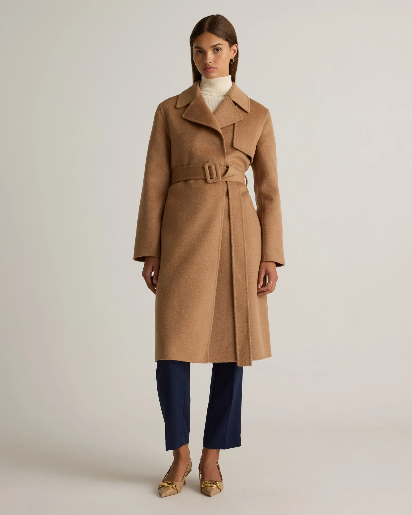 Double-Faced Merino Wool Trench Coat