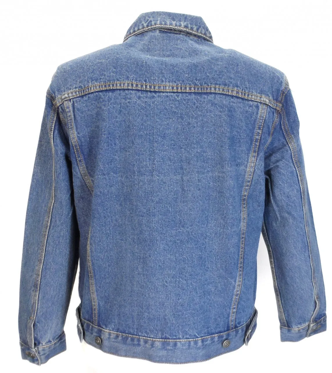 Duke Blue Stonewashed Retro Mod Biker Denim Trucker Jacket