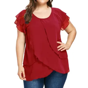 Elegant Chiffon Plus Size Top