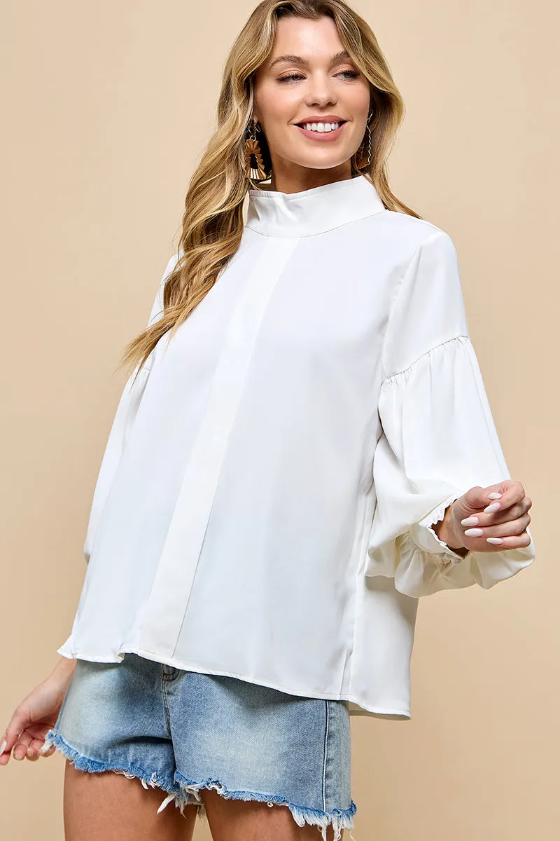 Elegant Long Lantern Sleeve Blouses