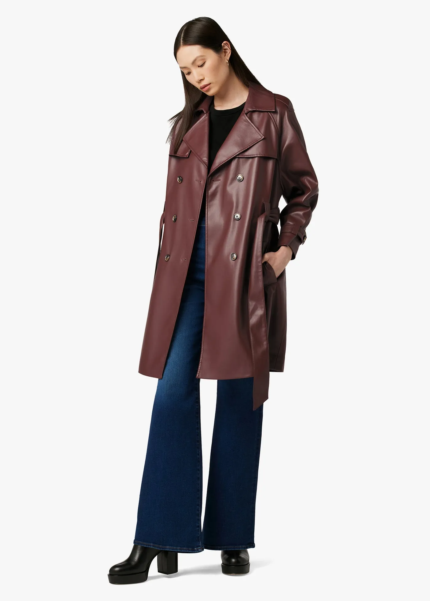 ELIZA VEGAN LEATHER TRENCH