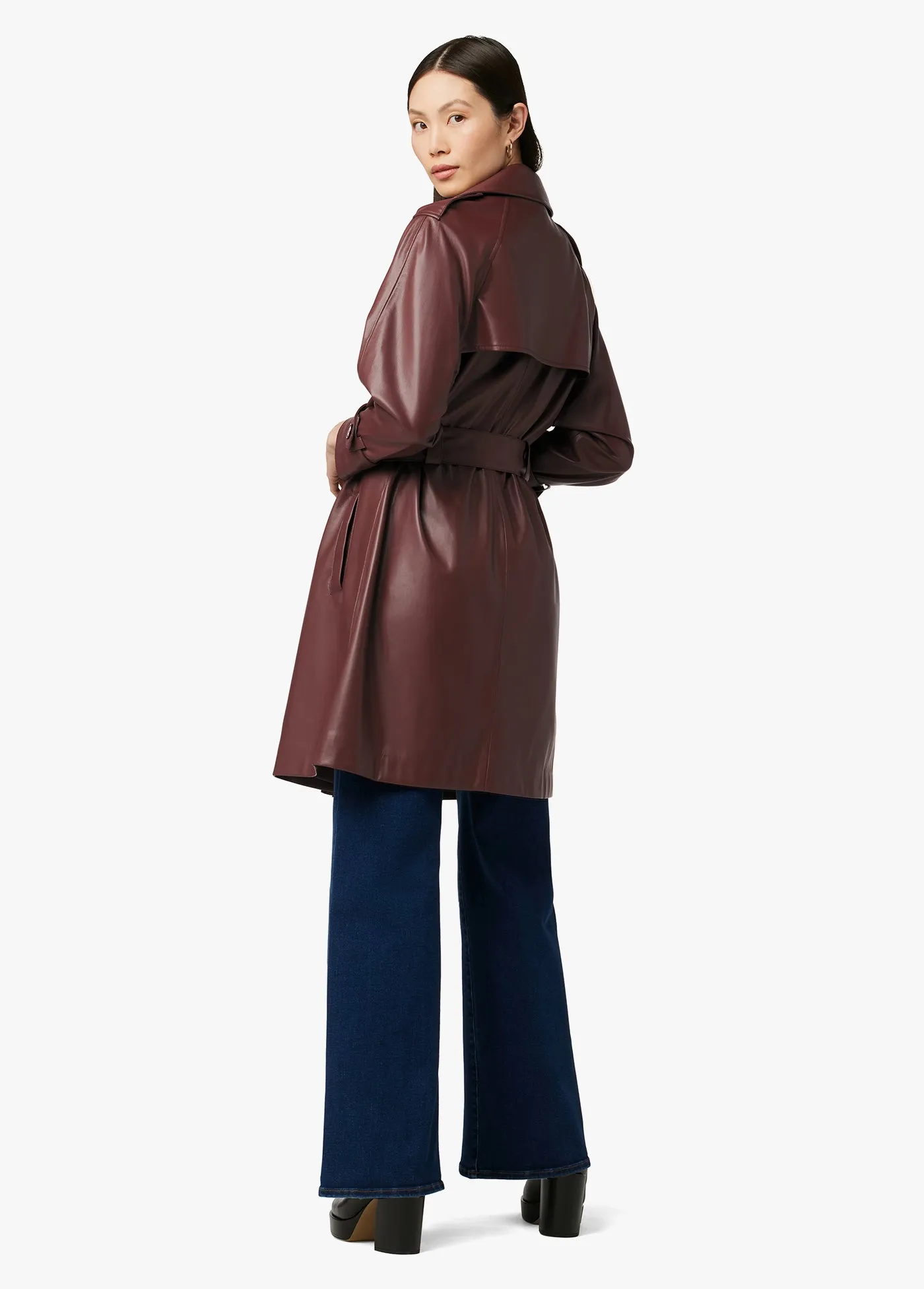 ELIZA VEGAN LEATHER TRENCH