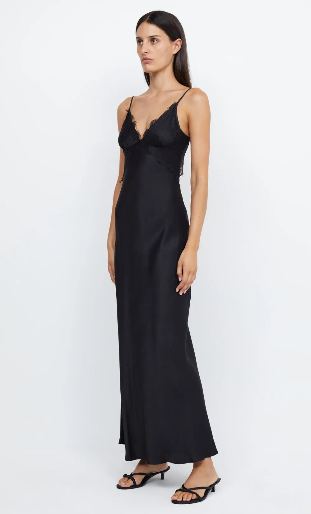 EMERY LACE MAXI DRESS - BLACK/BLACK