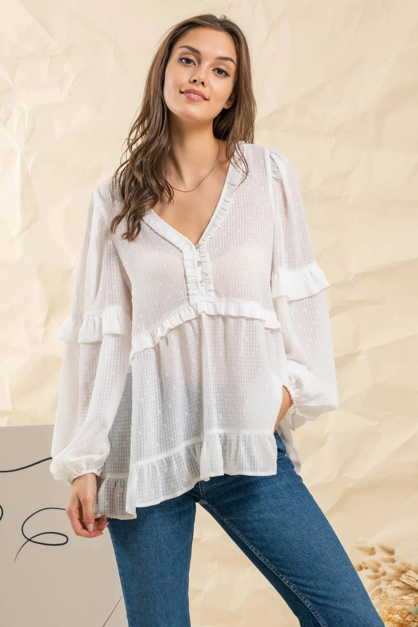 Evie Lightweight Ruffle Top