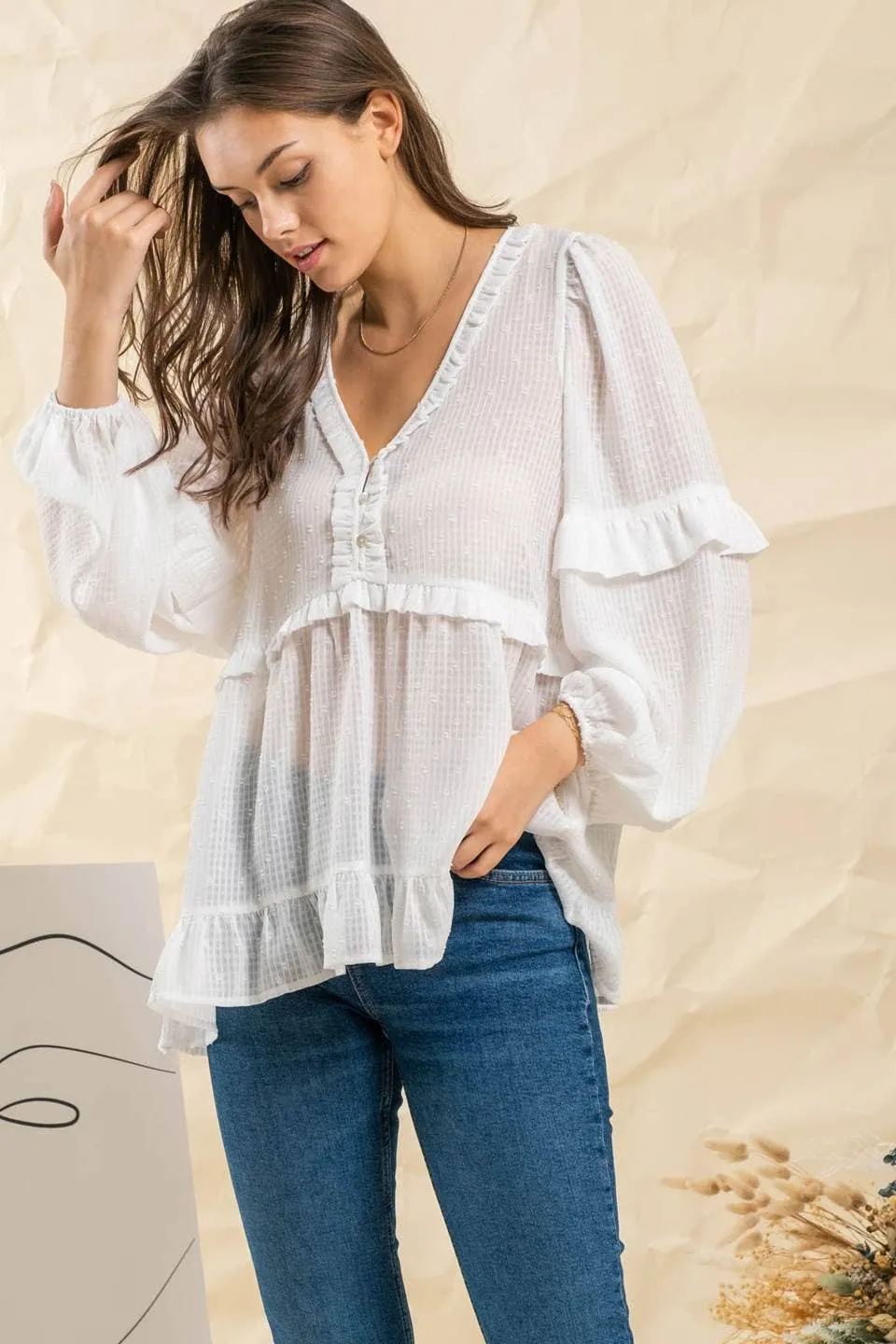 Evie Lightweight Ruffle Top