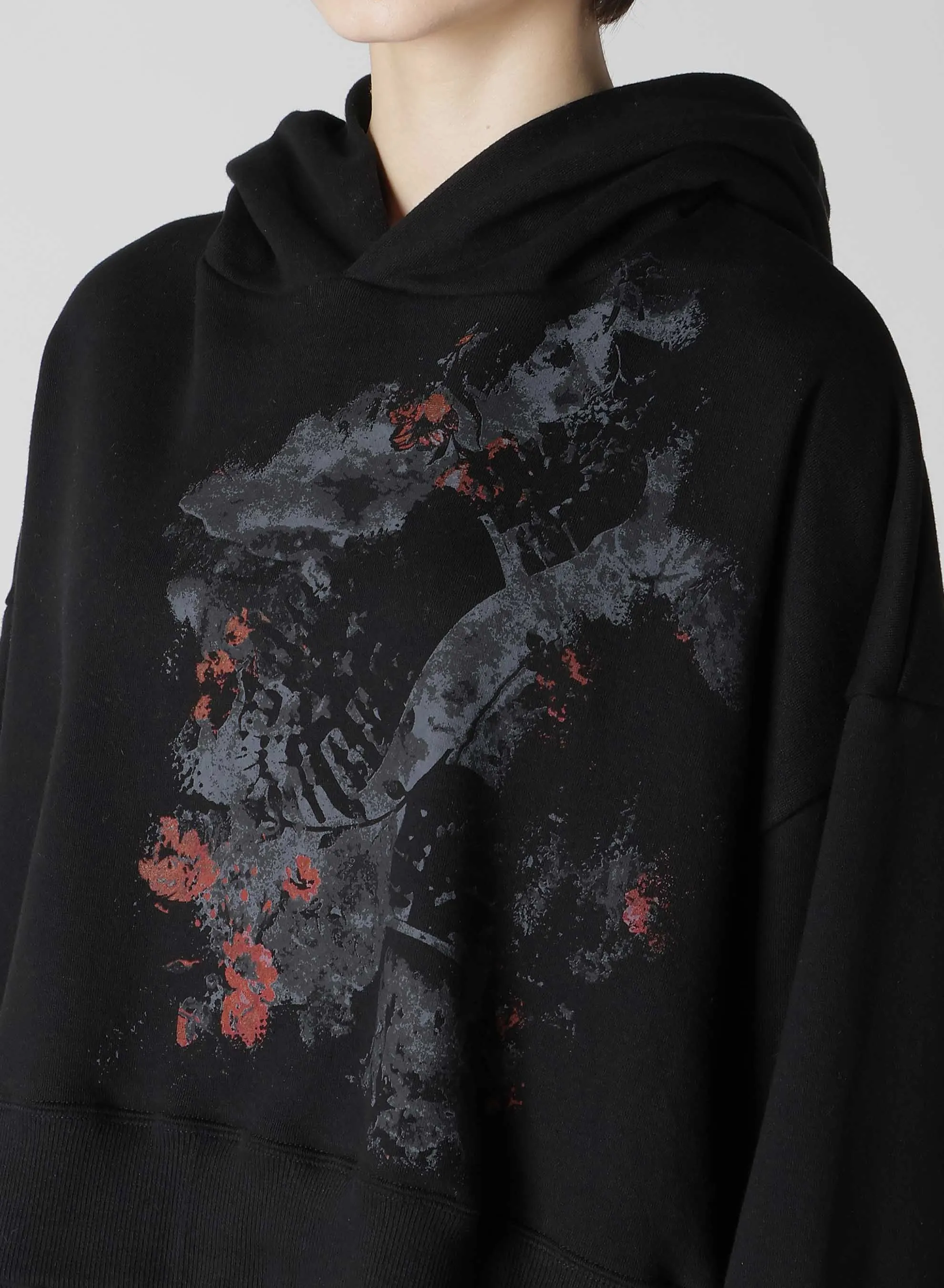 FLOWER   FOOTPRINT CROPPED HOODIE