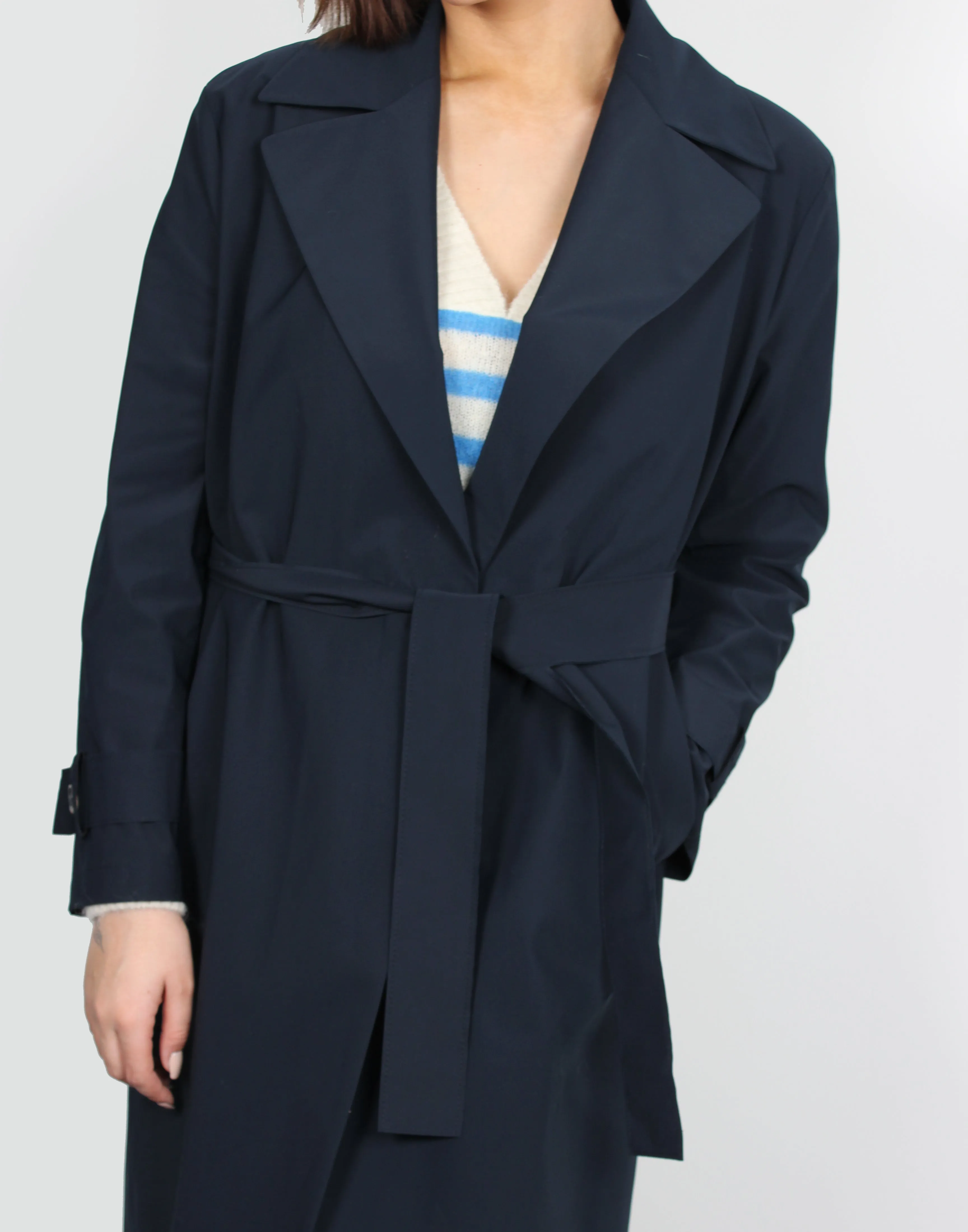 Harris Wharf London navy trench coat