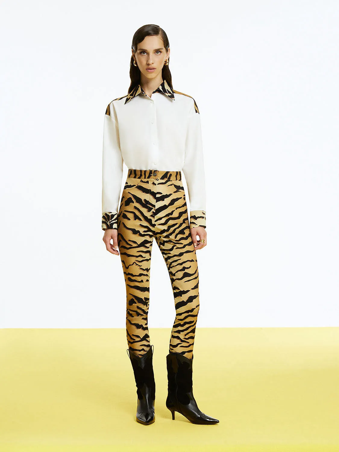 High waist with tiger patterned