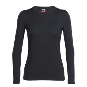 Icebreaker Women's Black Tech Top Long Sleeve Crewe