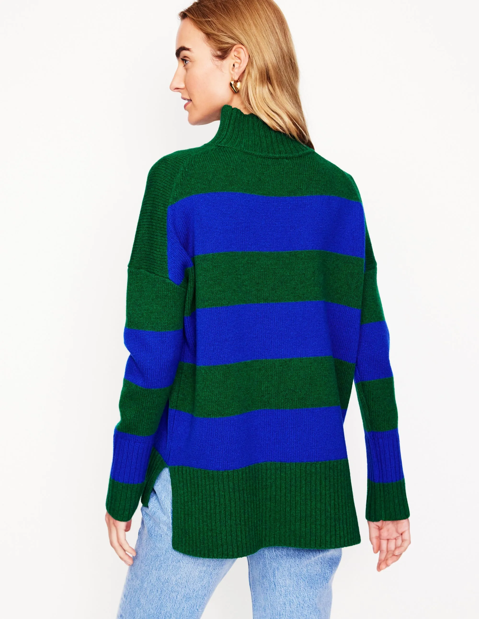 Jessica Oversized Jumper-Bavaria Green, Monarch Blue