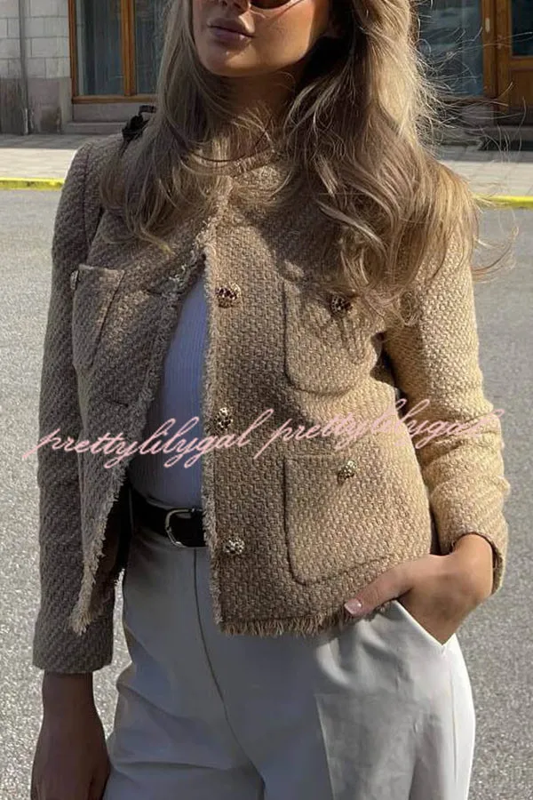 Joy To The World Tweed Metal Button Pocket Jacket