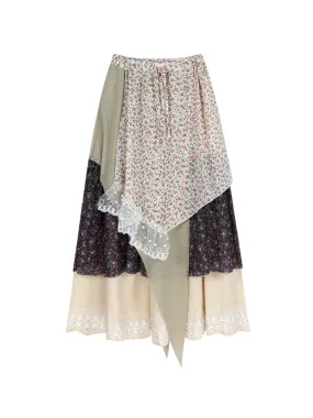 Julia Patchwork Floral Maxi Skirt