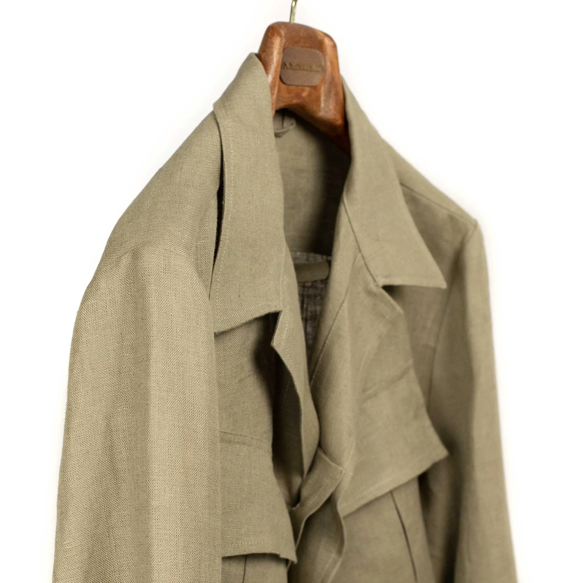 Jungle jacket in khaki midweight linen