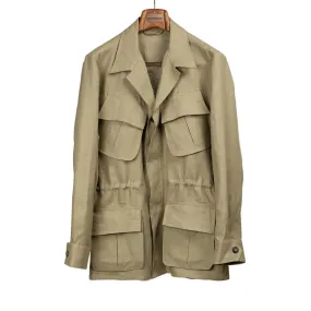 Jungle jacket in khaki midweight linen