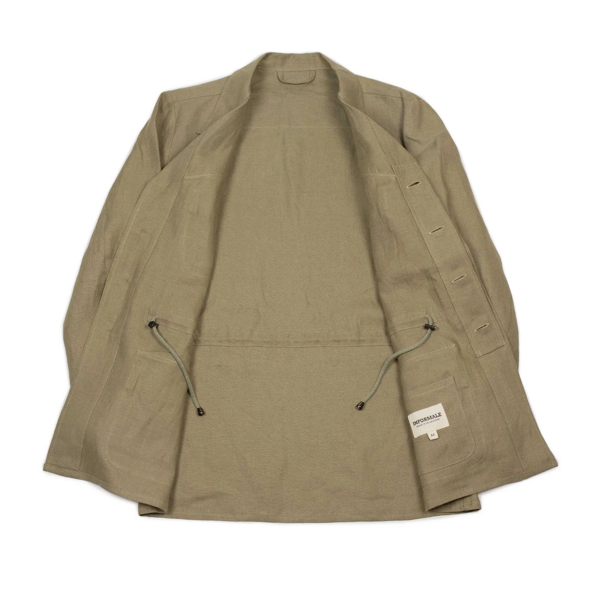 Jungle jacket in khaki midweight linen