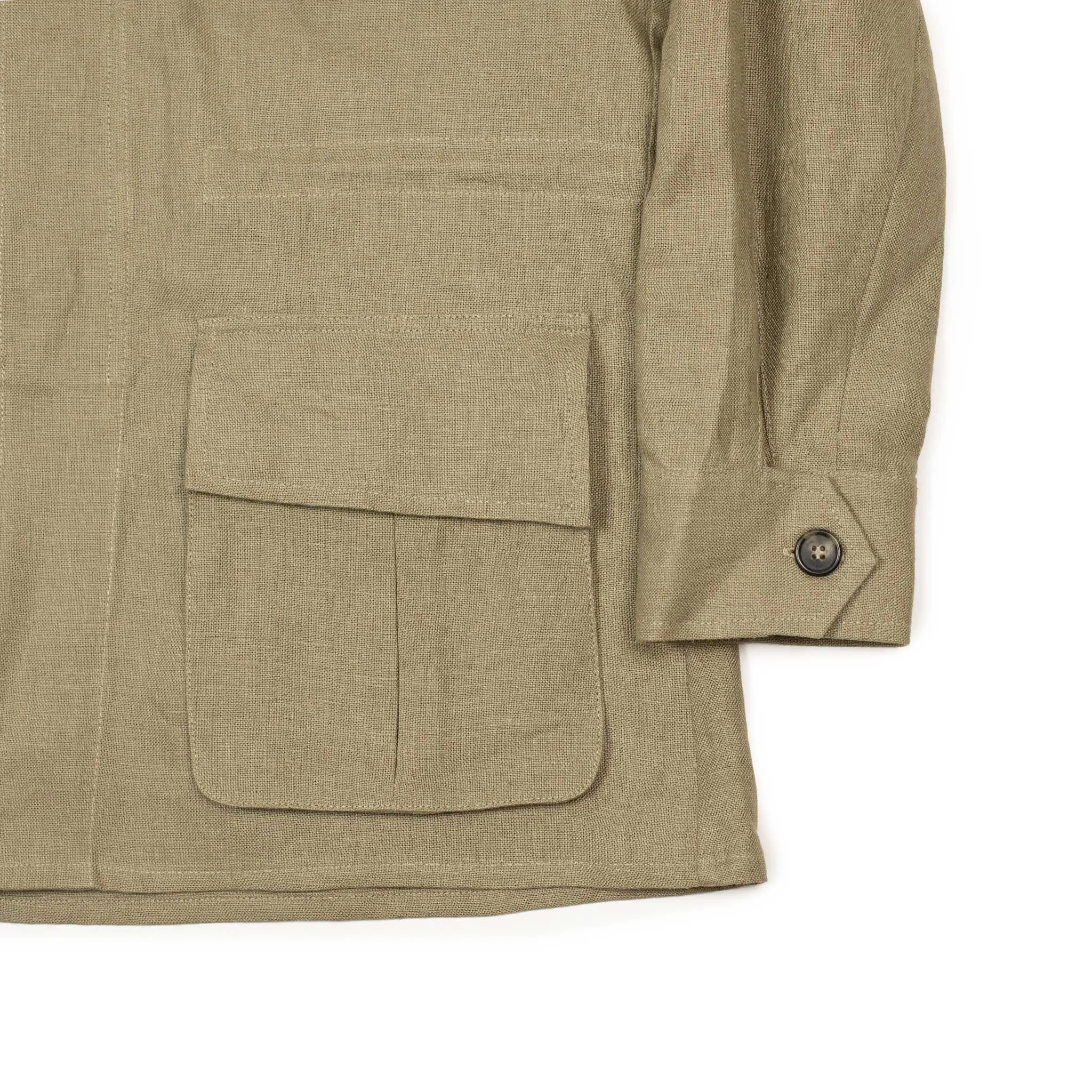 Jungle jacket in khaki midweight linen