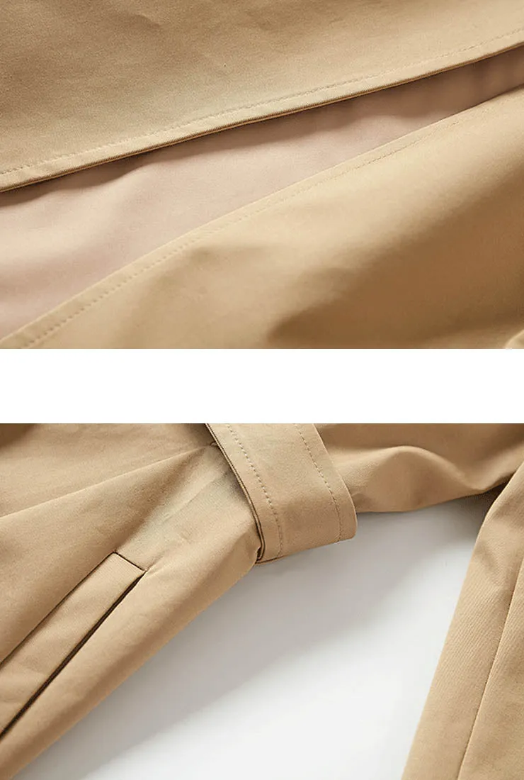 Khaki Lapel Thin Trench Coat