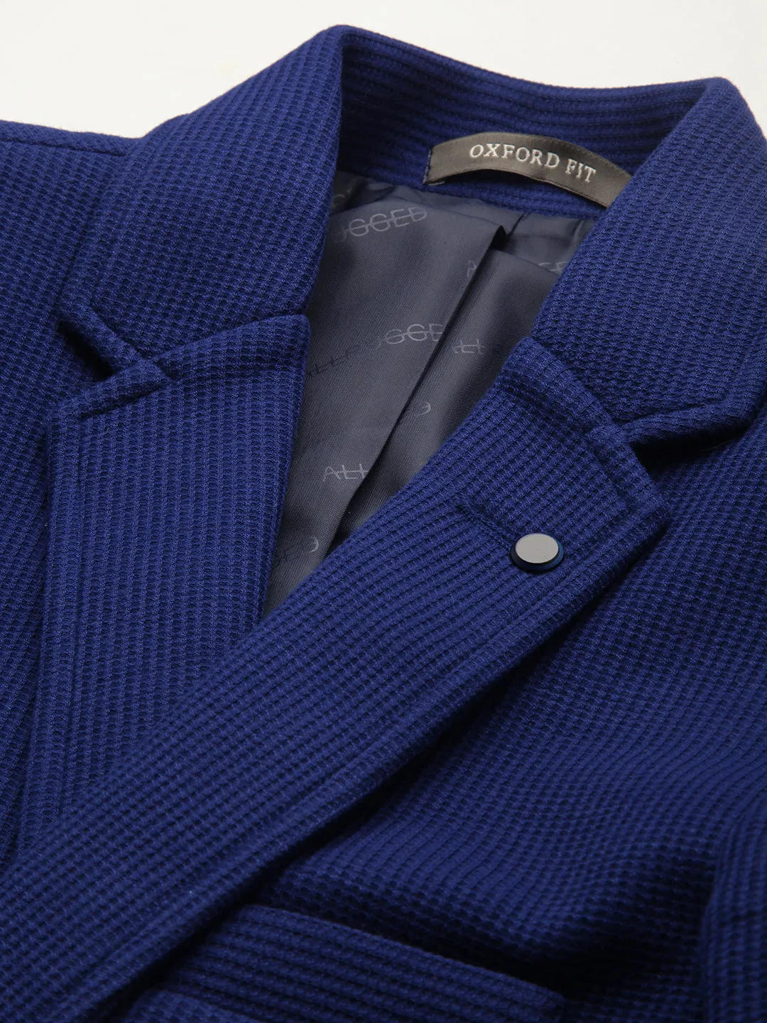 Men Blue Solid Blazer