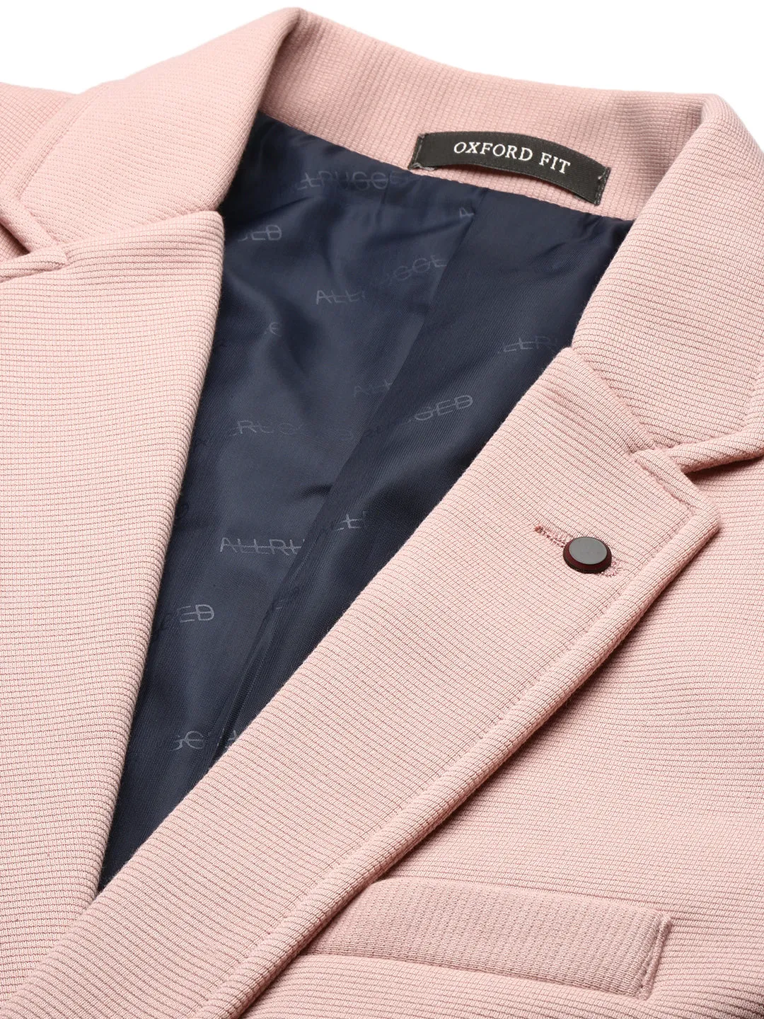 Men Peach Solid Notched Lapel Blazer