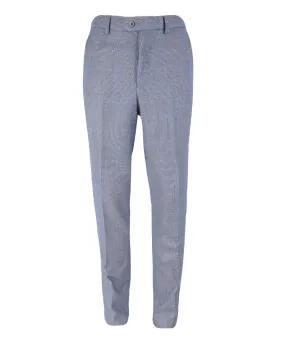 Men's Slim Fit Tweed Check Trousers - DELRAY - Blue