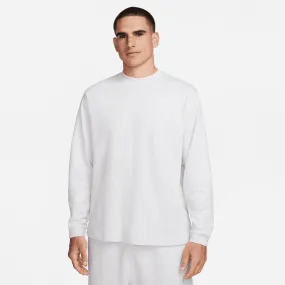 Nike Solo Swoosh Heather White Long-Sleeve Top