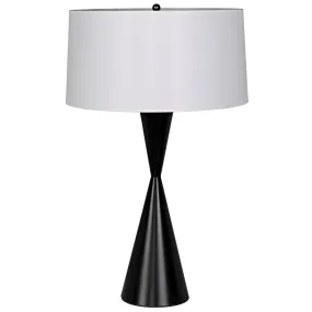 Noble Table Lamp with Shade, Black Steel by Noir