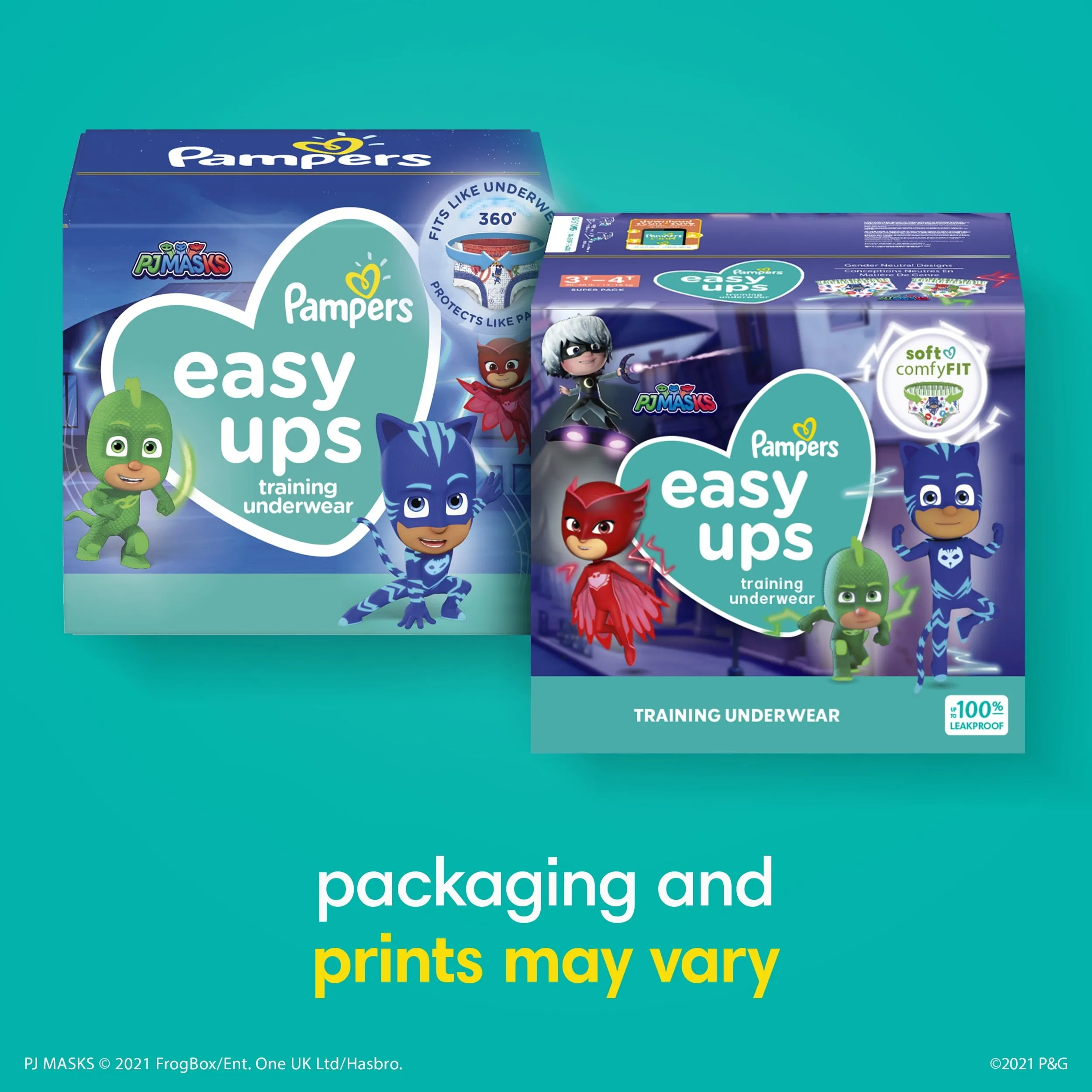 Pampers Easy Ups PJ Masks Training Pants Toddler Boys Size 5T/6T 15 Count