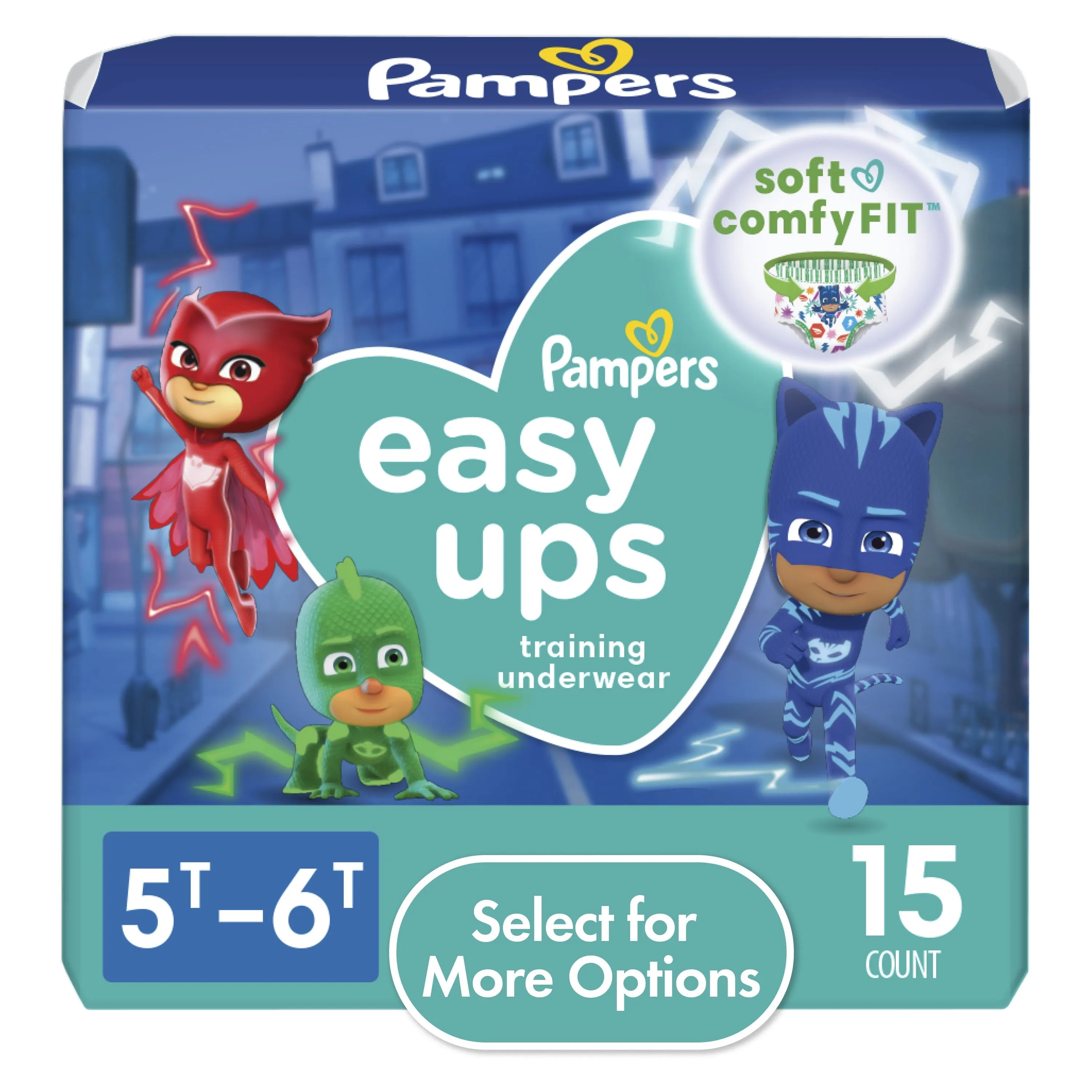 Pampers Easy Ups PJ Masks Training Pants Toddler Boys Size 5T/6T 15 Count