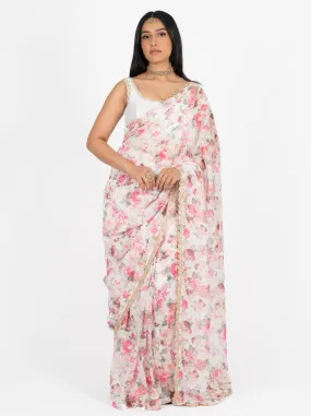 Pink Peony Easy-Drape Saree