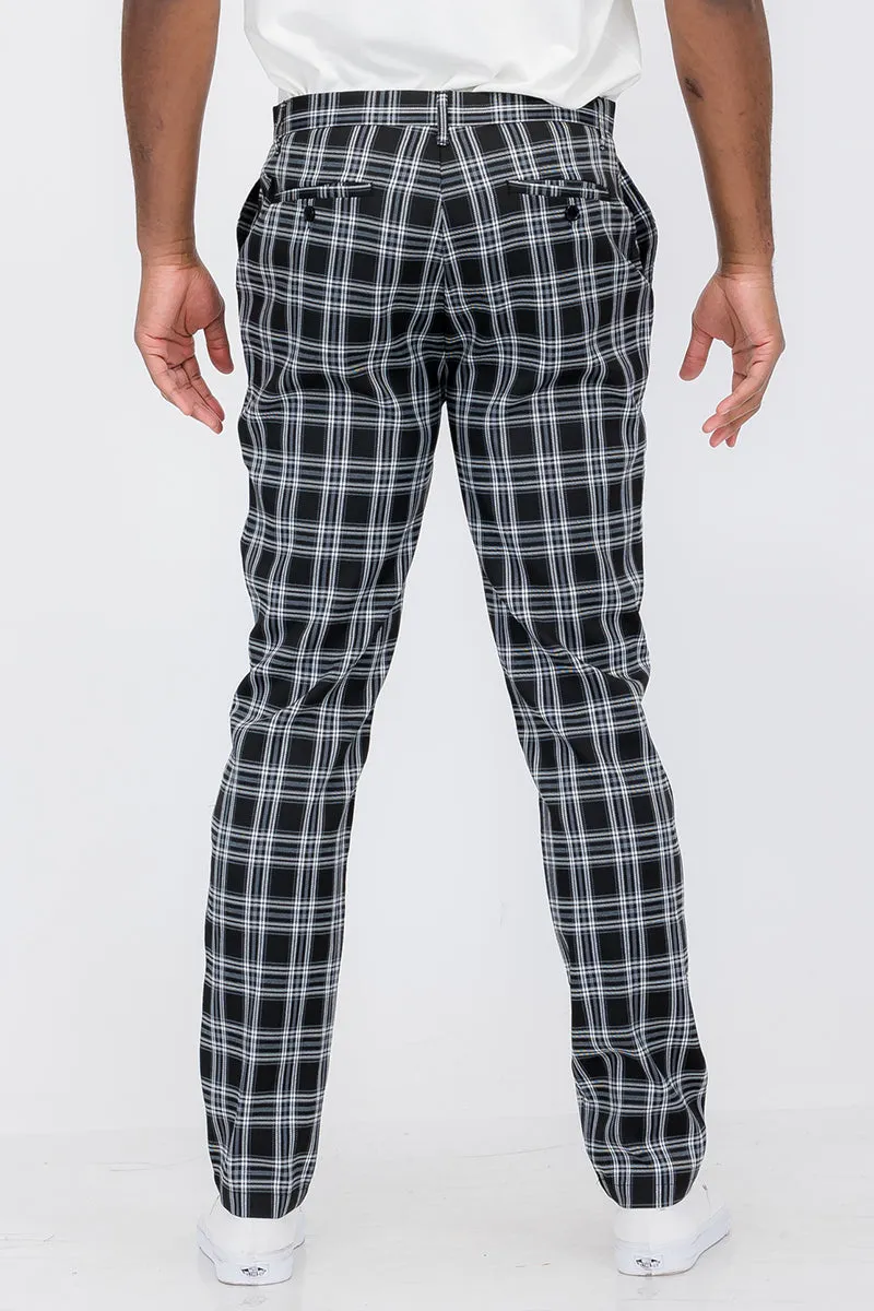 Plaid Slim Fit Pants