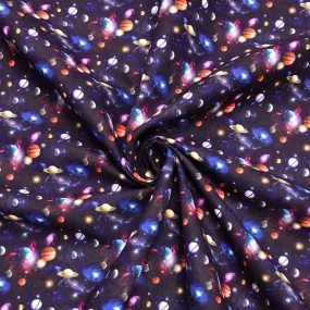 Planets and Galaxies Cotton-Touch Polyester Fabric