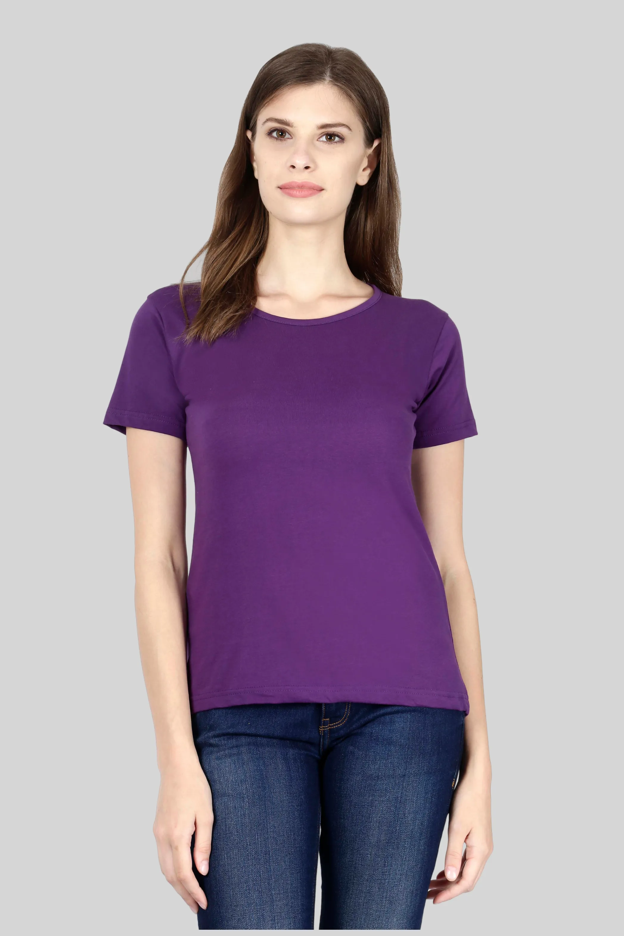 Purple Scoop Neck T-shirt for women